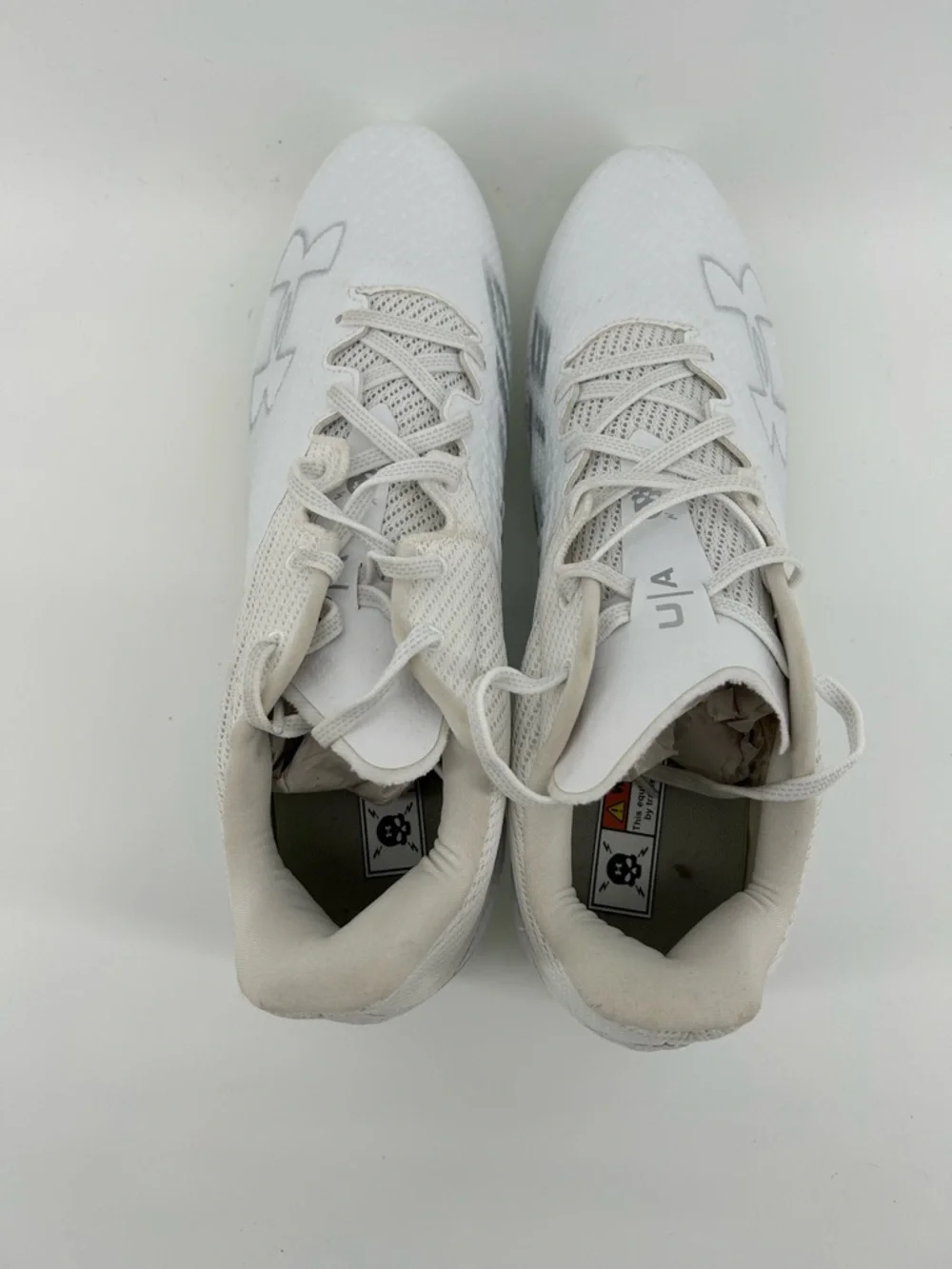 Under Armour White Low-Top Football Cleats Blur Smoke